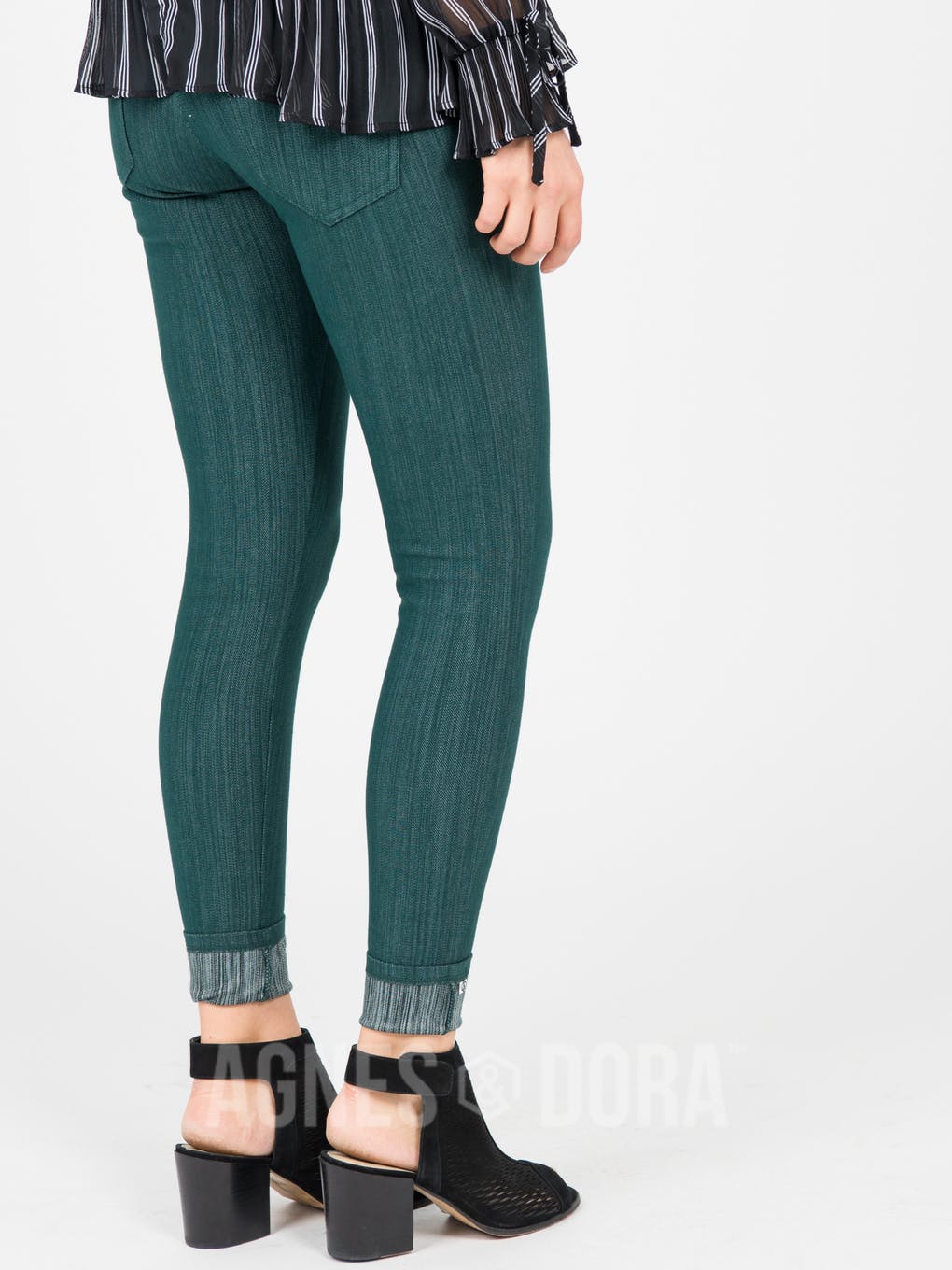 Agnes & Dora™ Knit Jeggings Deep Emerald (reenforced elastic waistband)