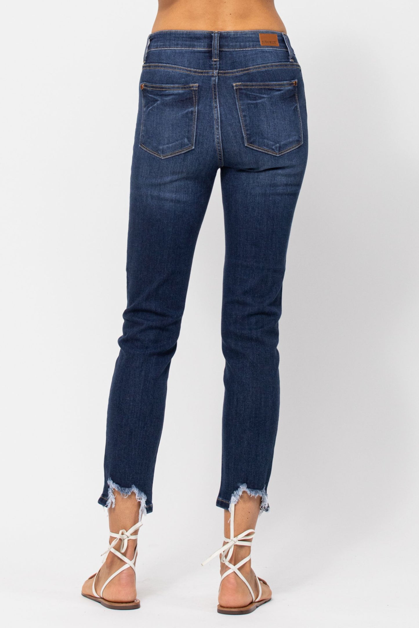 Judy Blue   Relaxed Fit  Mid Rise  Cut Bottom Jeans