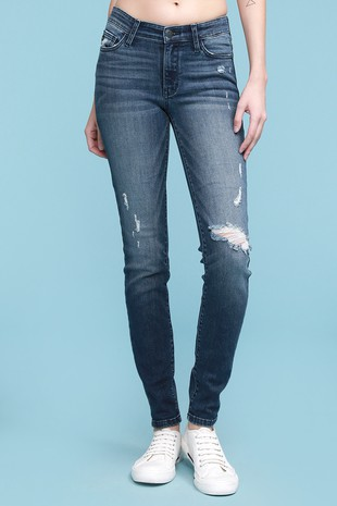 Judy Blue Distressed Med wash jeans